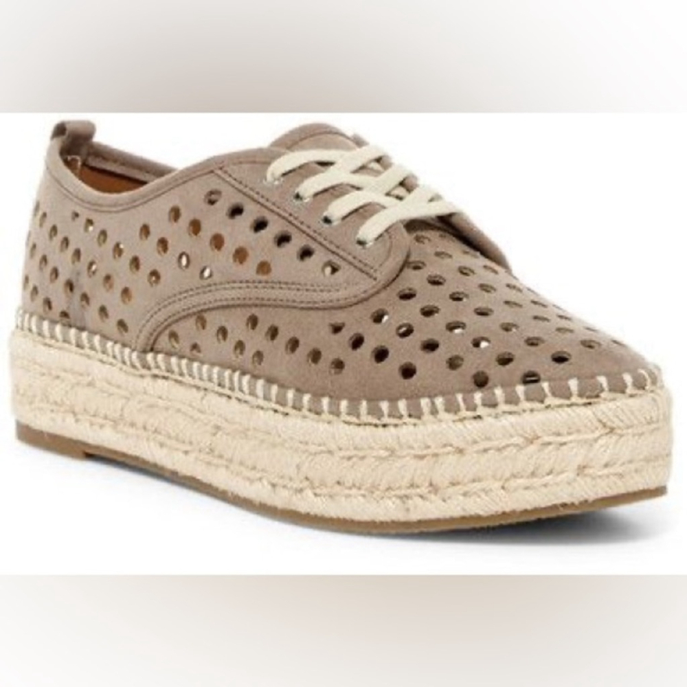 Indigo Rd. 'Laney' Perforated Oxford Sueded Espadrille in Taupe - size 8.5